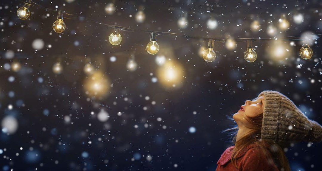 girl rests on top at christmas