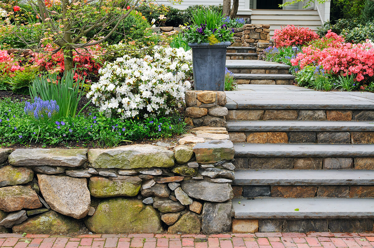 Beautiful Stone Wall And Steps