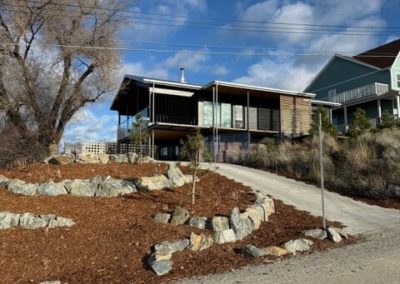 Emerald After brick driveway and mulch long view