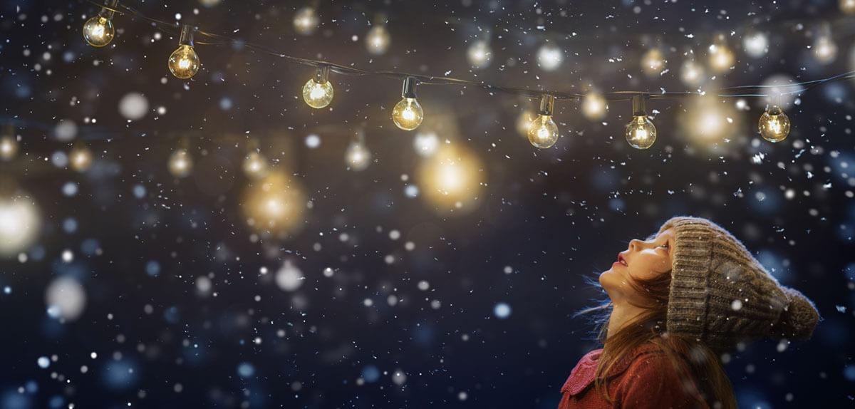 girl rests on top at christmas